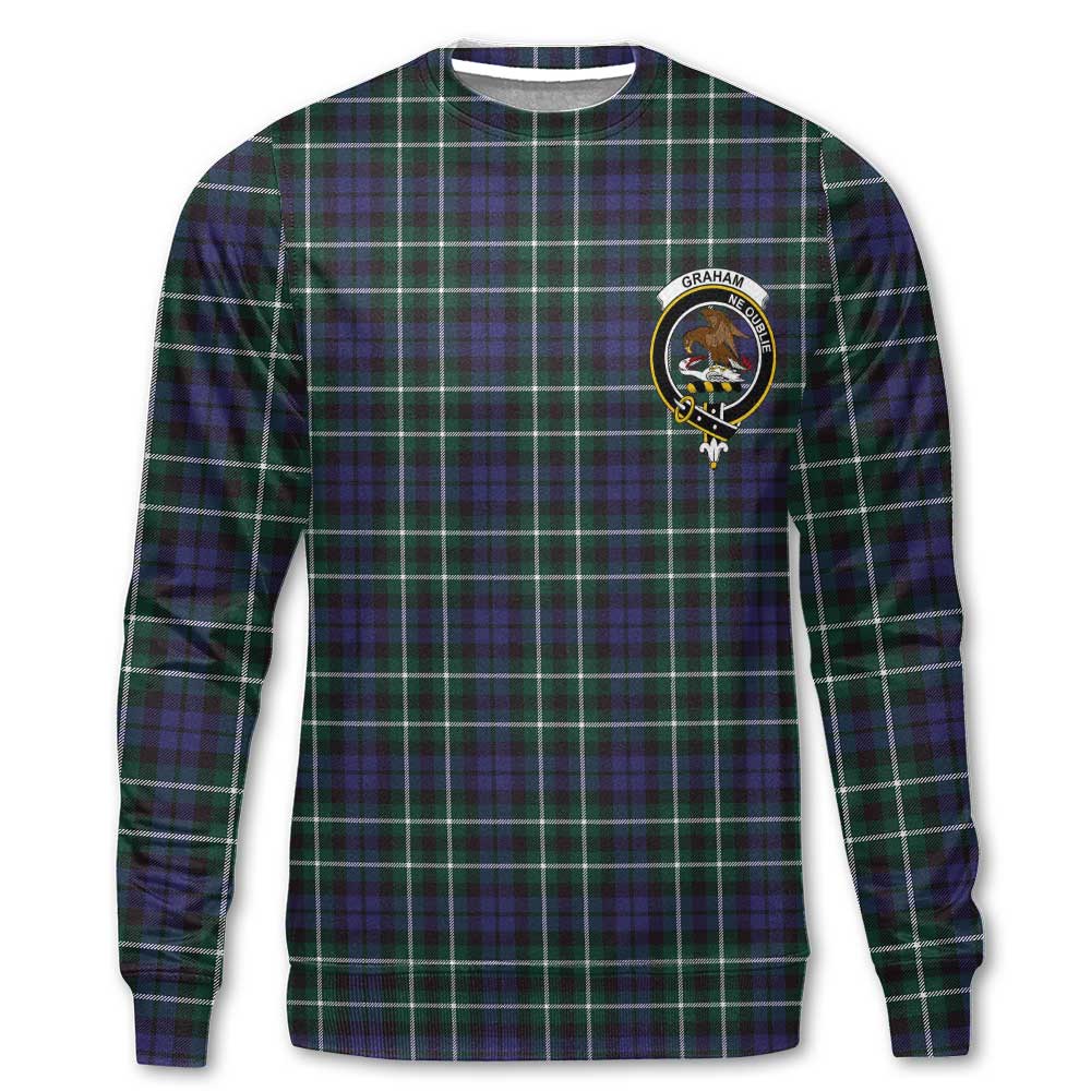 Clan Graham Tartan Men Sweatshirt Crest And Plaid Basic Style