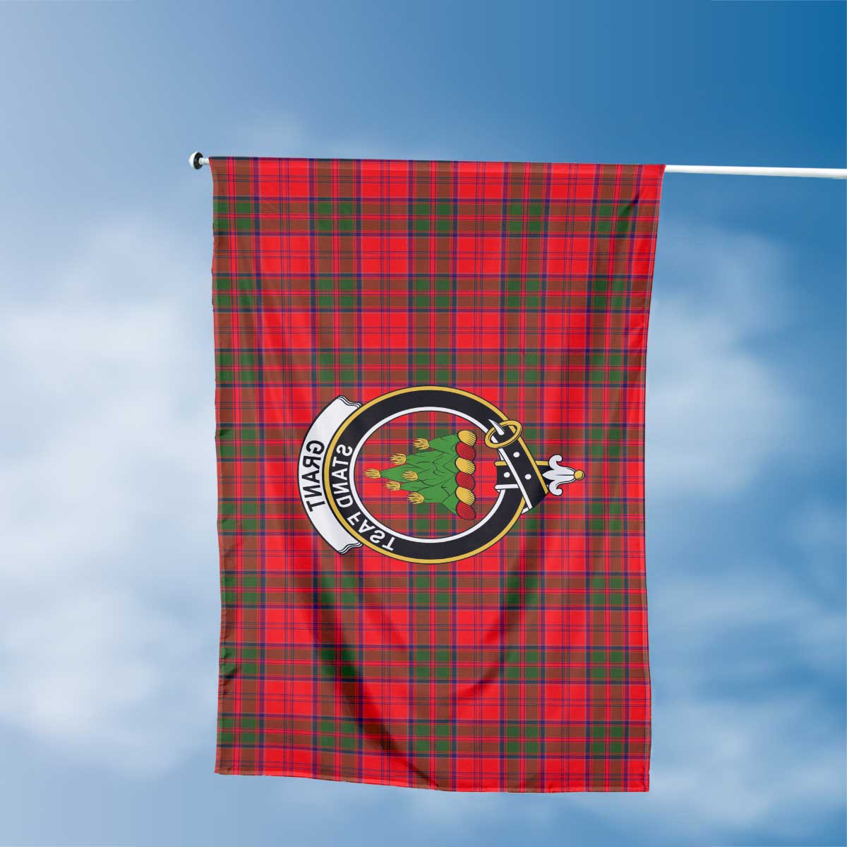 Clan Grant Tartan Flag Crest And Plaid Basic Style