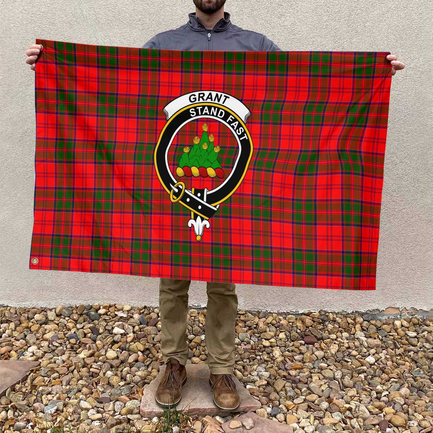 Clan Grant Tartan Flag Crest And Plaid Basic Style