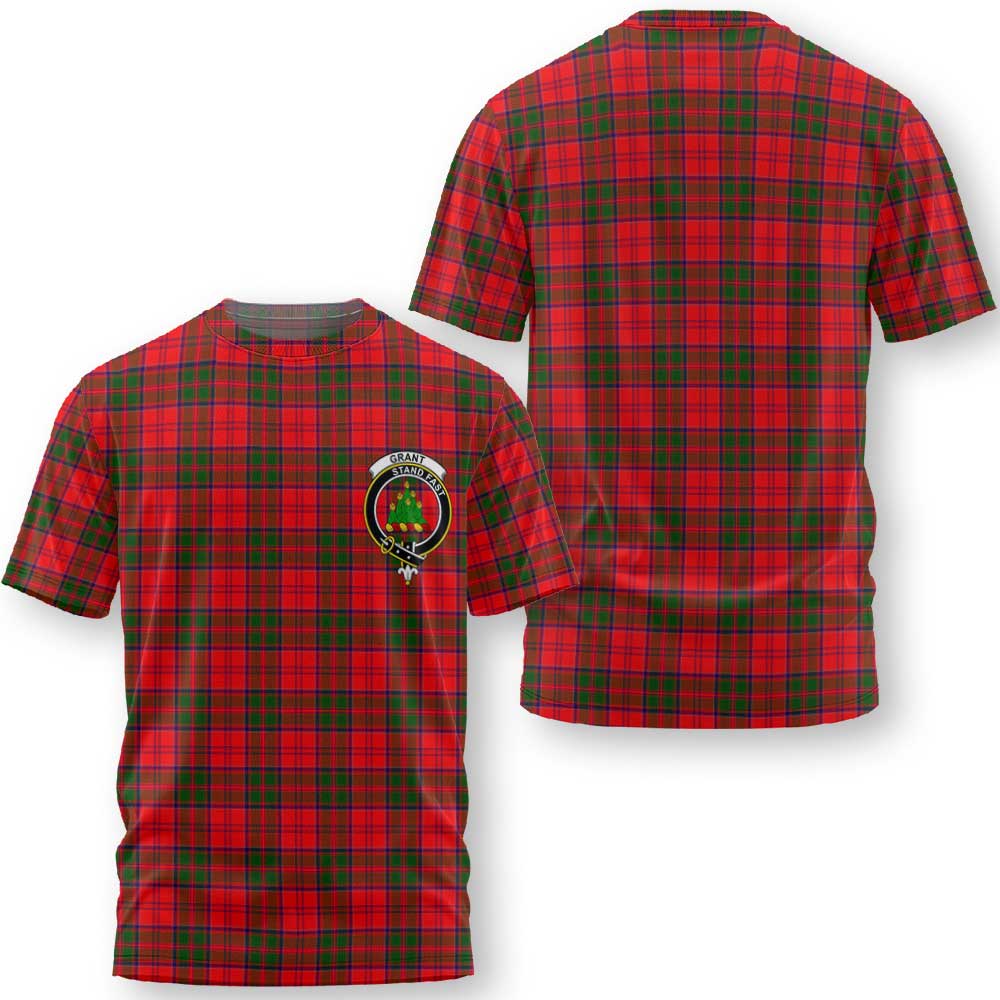 Clan Grant Tartan Men T Shirt Crest And Plaid Basic Style