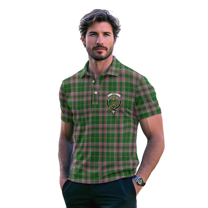 Clan Gray Tartan Golf Men Polo Shirt Crest And Plaid Basic Style