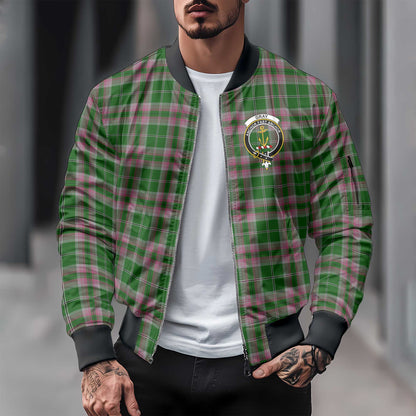 Clan Gray Tartan Men Bomber Jacket Crest And Plaid Basic Style