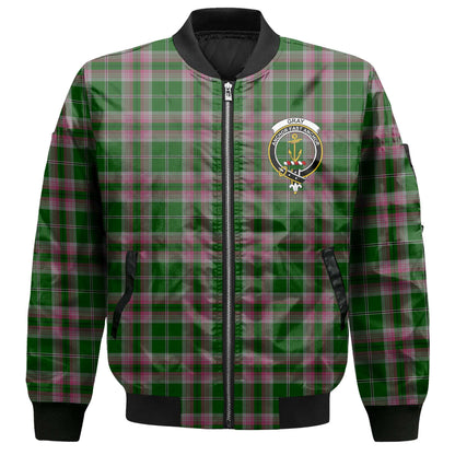 Clan Gray Tartan Men Bomber Jacket Crest And Plaid Basic Style