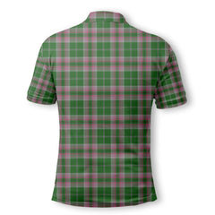 Clan Gray Tartan Men Polo Shirt Crest And Plaid Basic Style