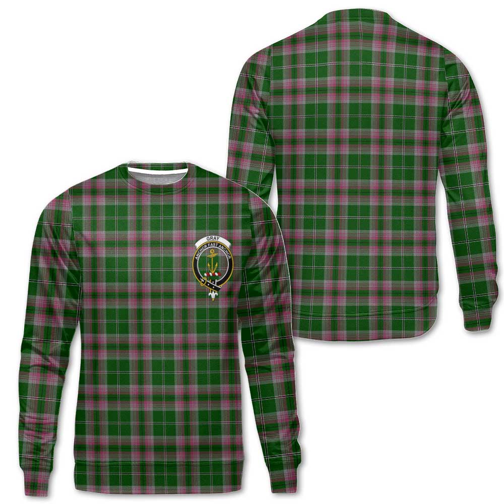 Clan Gray Tartan Men Sweatshirt Crest And Plaid Basic Style