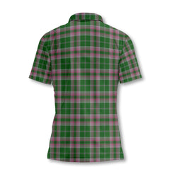 Clan Gray Tartan Women Polo Shirt Crest And Plaid Basic Style