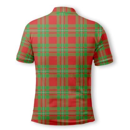 Clan Grierson Tartan Golf Men Polo Shirt Crest And Plaid Basic Style