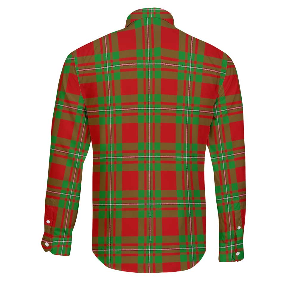 Clan Grierson Tartan Long Sleeve Button Shirt Crest And Plaid Basic Style