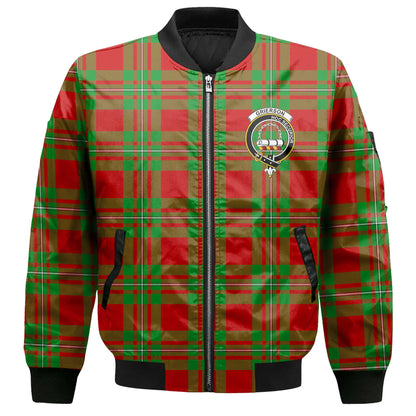 Clan Grierson Tartan Men Bomber Jacket Crest And Plaid Basic Style