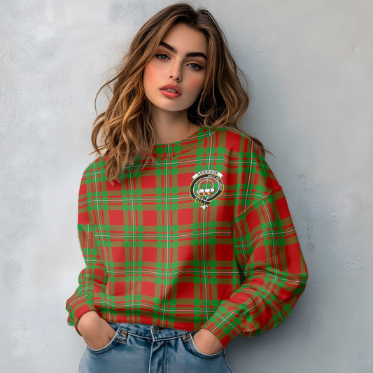 Clan Grierson Tartan Women Sweatshirt Crest And Plaid Basic Style