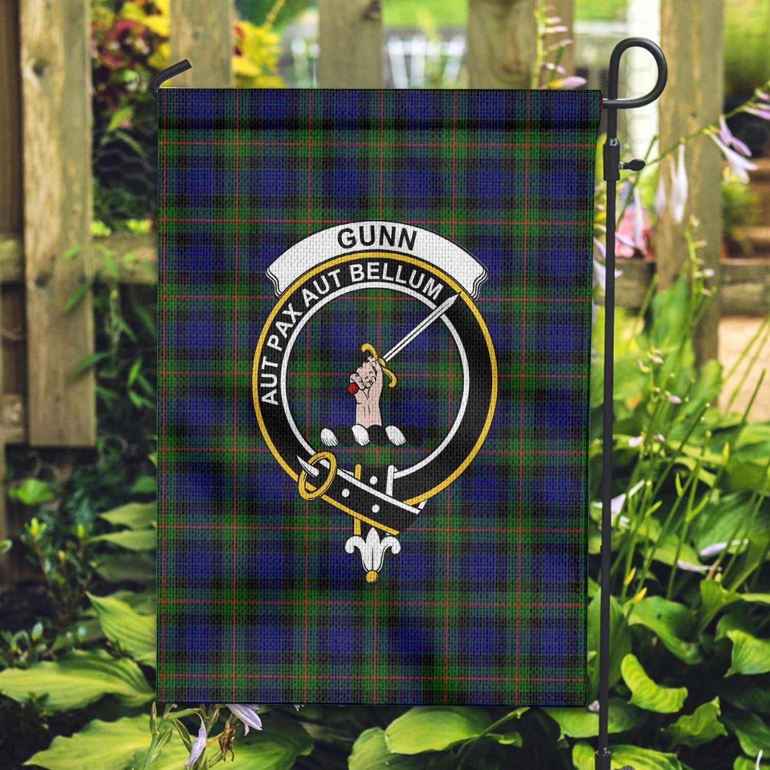 Clan Gunn Tartan Garden Flag Crest And Plaid Basic Style