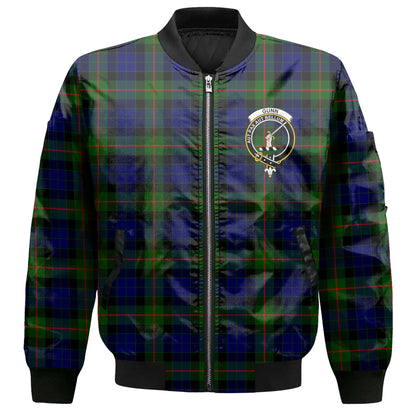 Clan Gunn Tartan Men Bomber Jacket Crest And Plaid Basic Style