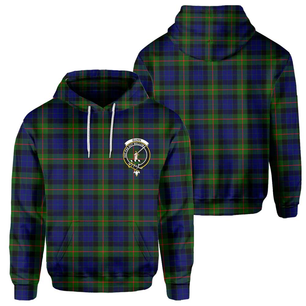 Clan Gunn Tartan Men Hoodie Crest And Plaid Basic Style