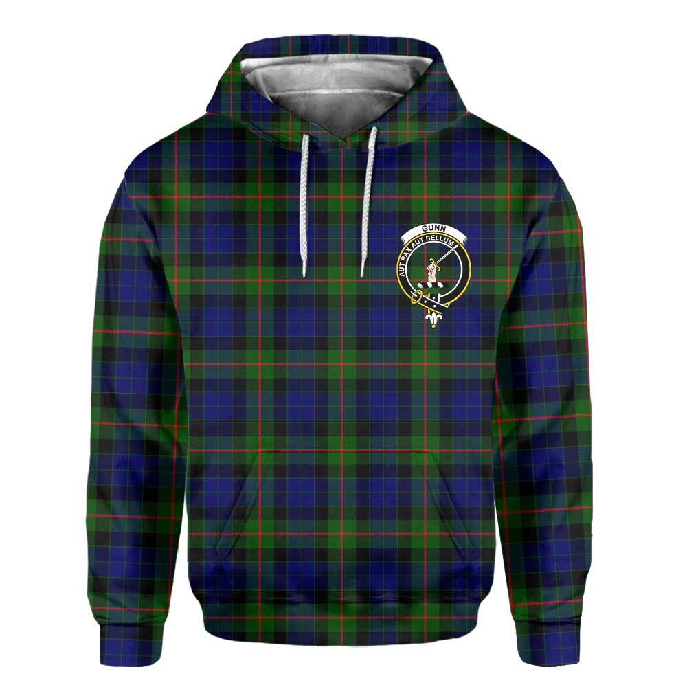 Clan Gunn Tartan Men Hoodie Crest And Plaid Basic Style