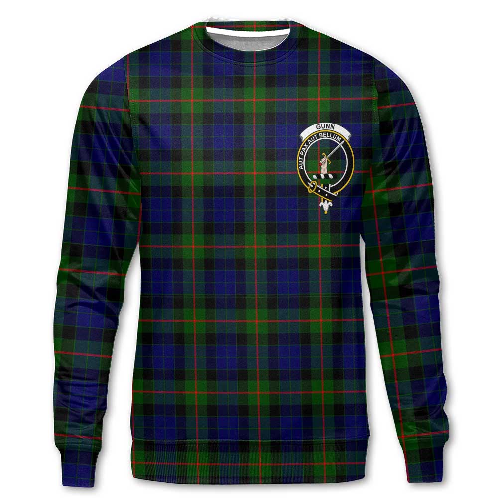 Clan Gunn Tartan Men Sweatshirt Crest And Plaid Basic Style