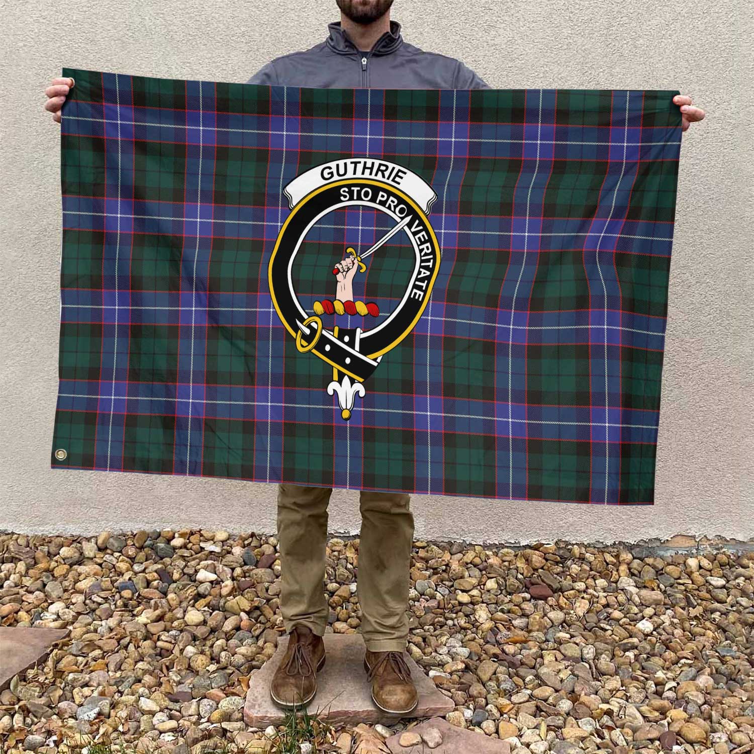 Clan Guthrie Tartan Flag Crest And Plaid Basic Style