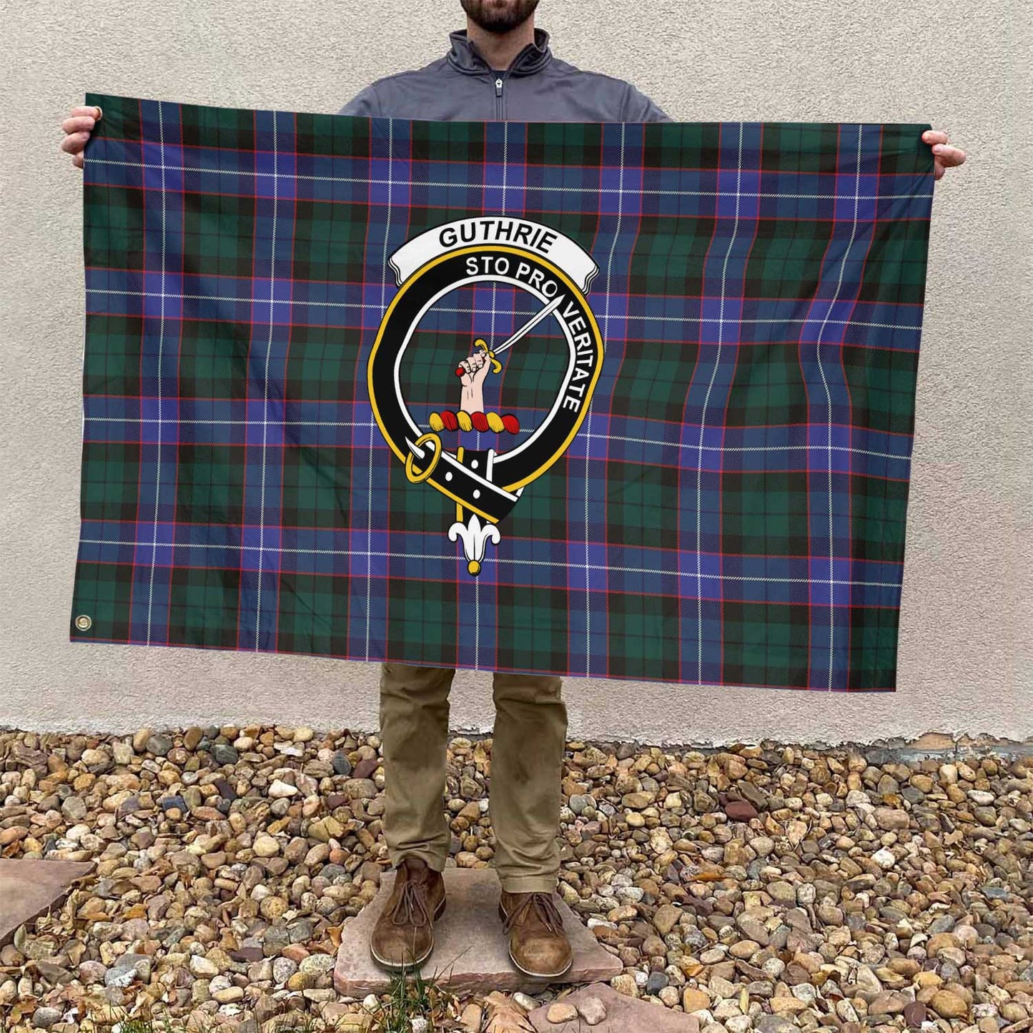 Clan Guthrie Tartan Flag 1 Crest And Plaid Basic Style Tartan House Flag Crest And Plaid Basic Style