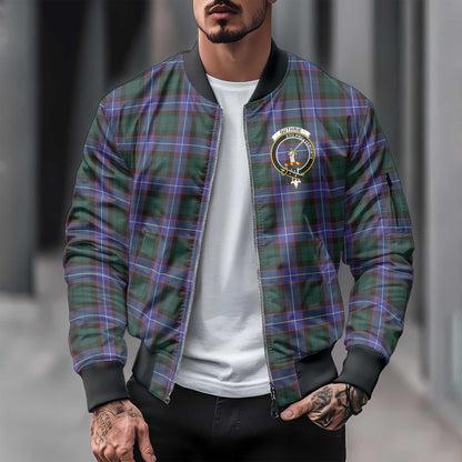 Clan Guthrie Tartan Men Bomber Jacket Crest And Plaid Basic Style