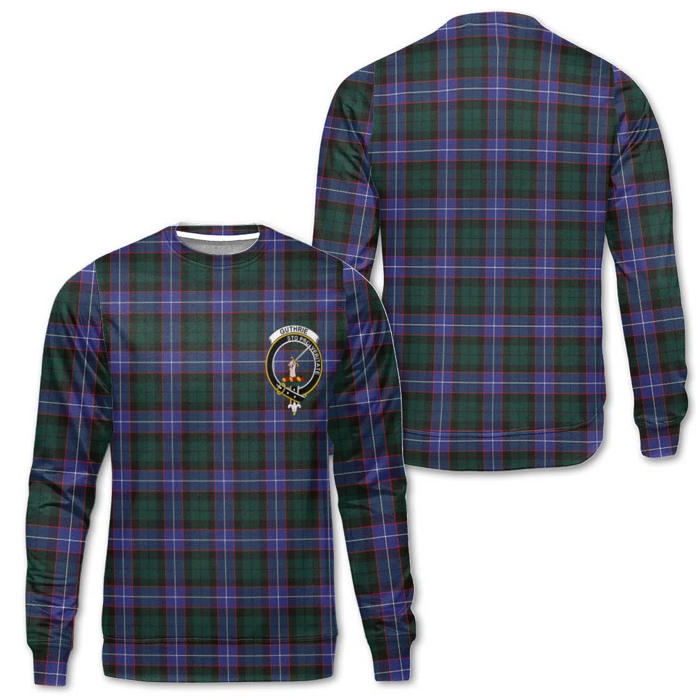 Clan Guthrie Tartan Men Sweatshirt Crest And Plaid Basic Style