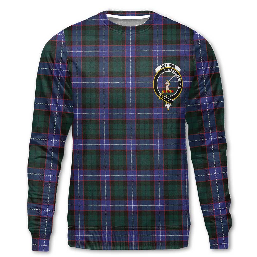 Clan Guthrie Tartan Men Sweatshirt Crest And Plaid Basic Style