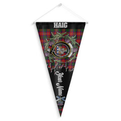 Clan Haig Tartan Felt Pennant Crest And Plaid Basic Style