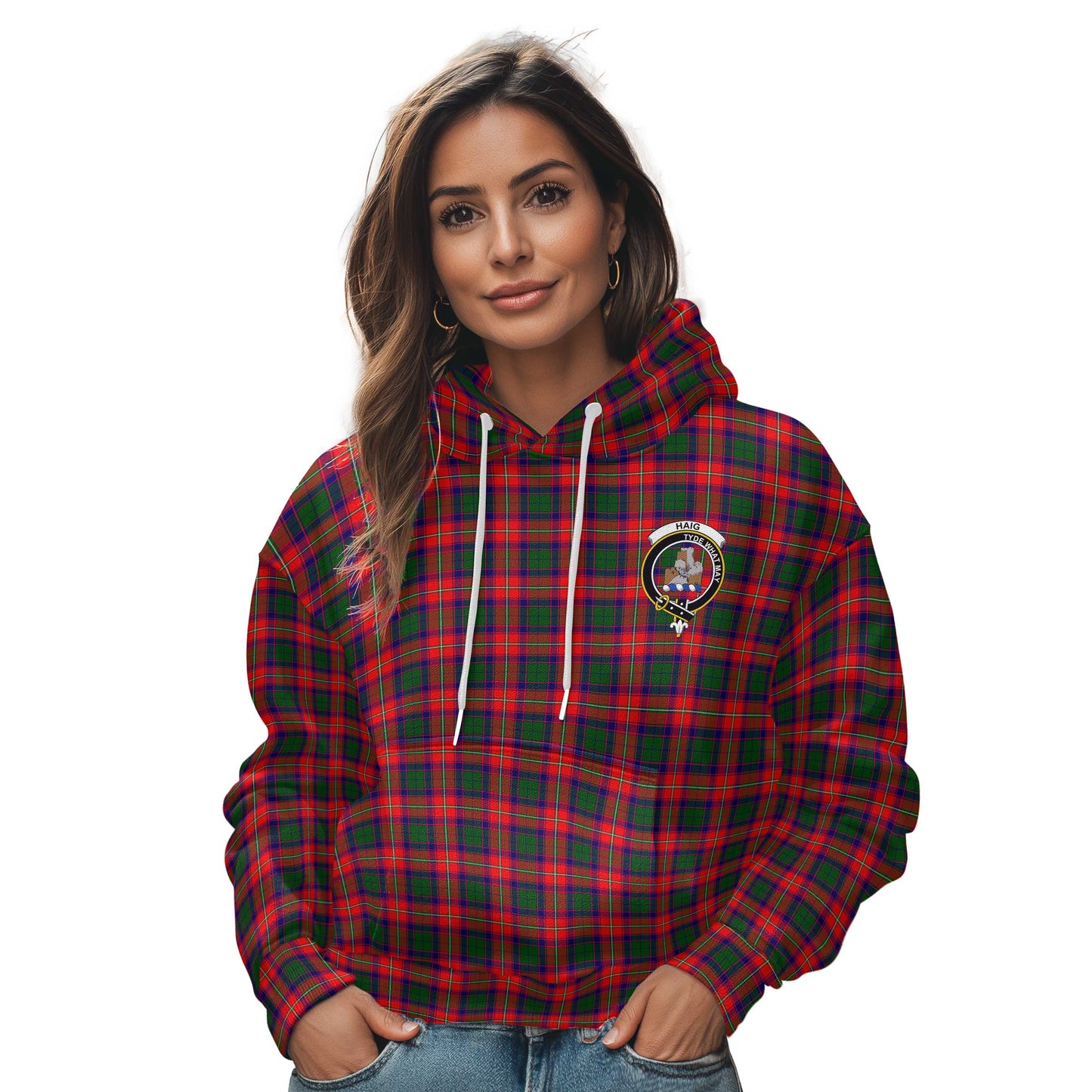 Clan Haig Tartan Women Hoodie Crest And Plaid Basic Style