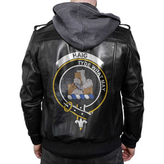 Clan Haig Tartan Zip Leather Jacket Crest And Plaid Basic Style