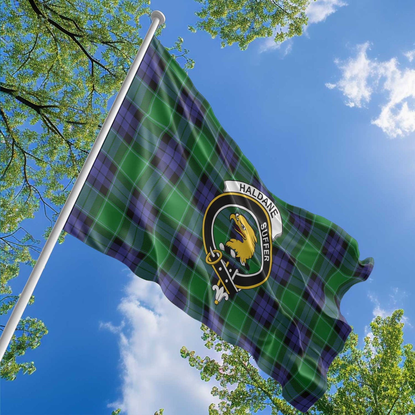 Clan Haldane Tartan Flag Crest And Plaid Basic Style