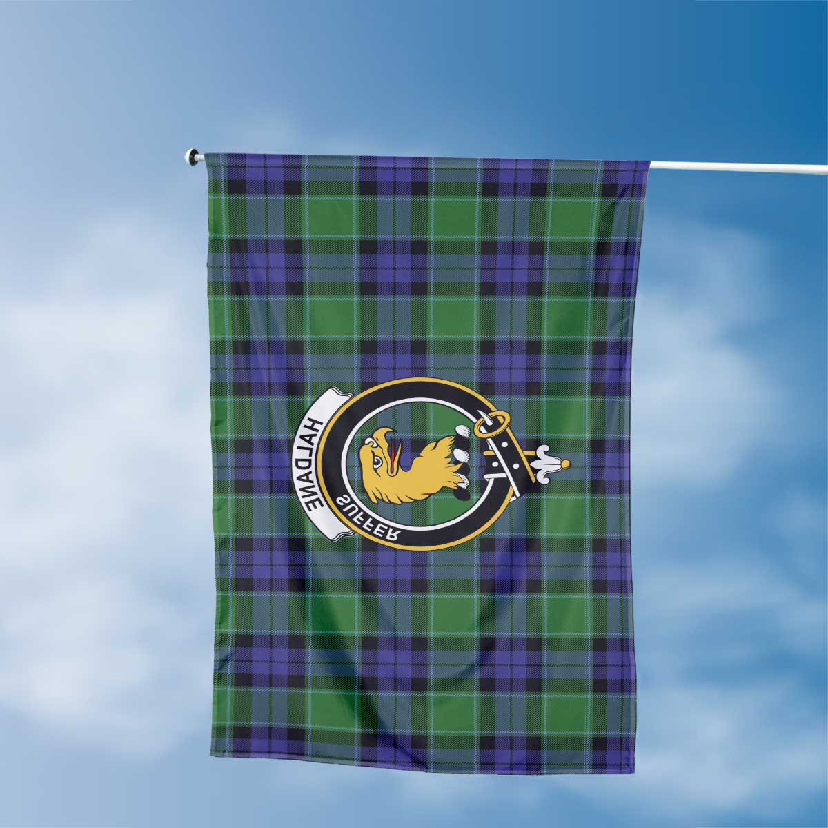 Clan Haldane Tartan Flag Crest And Plaid Basic Style