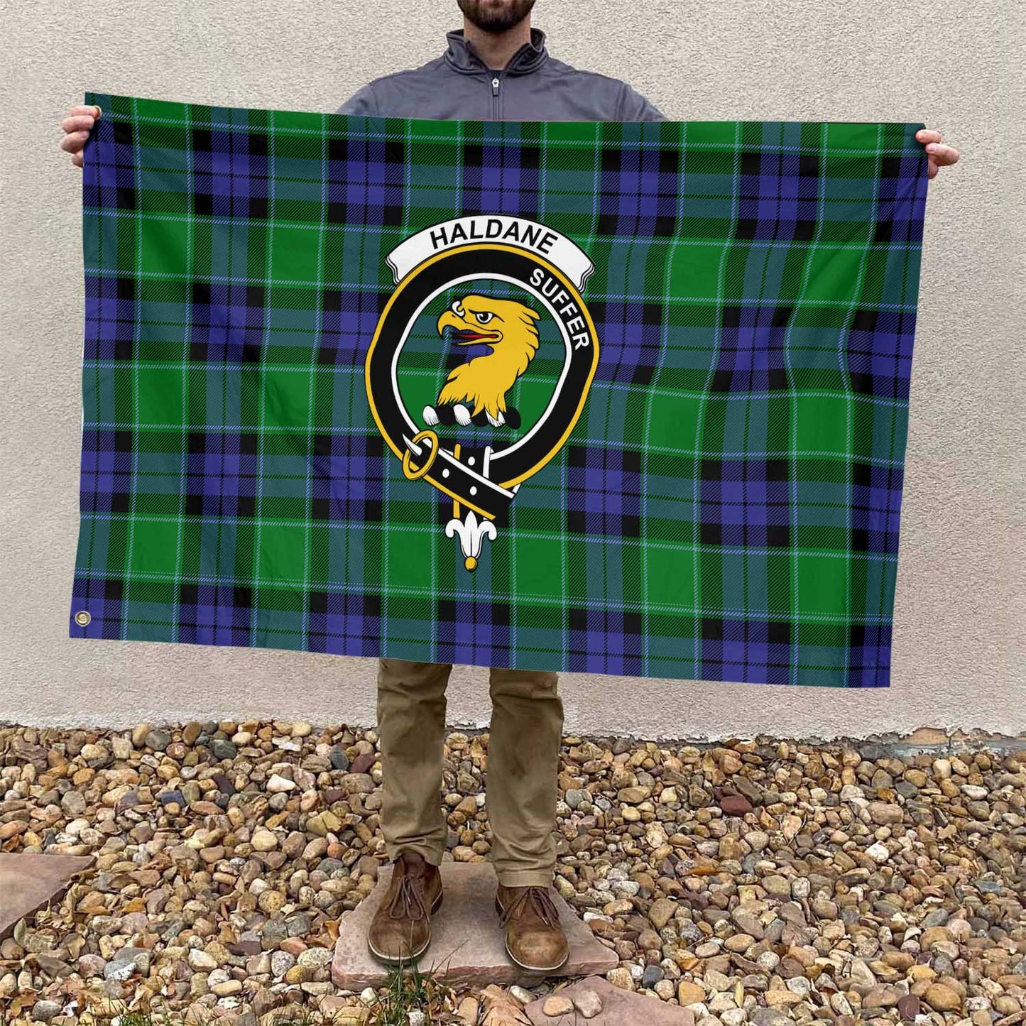 Clan Haldane Tartan Flag Crest And Plaid Basic Style