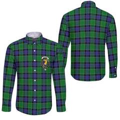 Clan Haldane Tartan Long Sleeve Button Shirt Crest And Plaid Basic Style