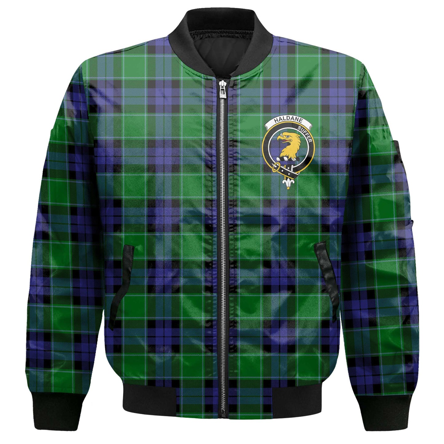 Clan Haldane Tartan Men Bomber Jacket Crest And Plaid Basic Style