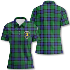 Clan Haldane Tartan Women Polo Shirt Crest And Plaid Basic Style