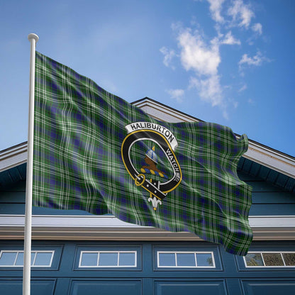 Clan Haliburton Tartan Flag Crest And Plaid Basic Style