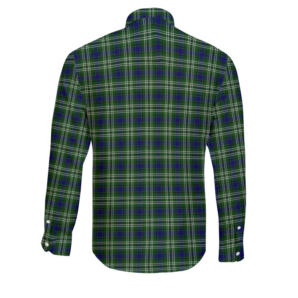 Clan Haliburton Tartan Long Sleeve Button Shirt Crest And Plaid Basic Style