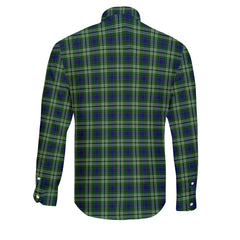 Clan Haliburton Tartan Long Sleeve Button Shirt Crest And Plaid Basic Style