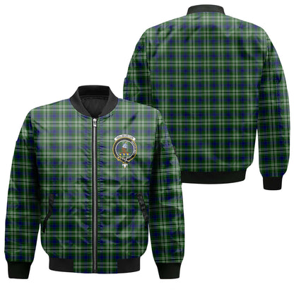 Clan Haliburton Tartan Men Bomber Jacket Crest And Plaid Basic Style