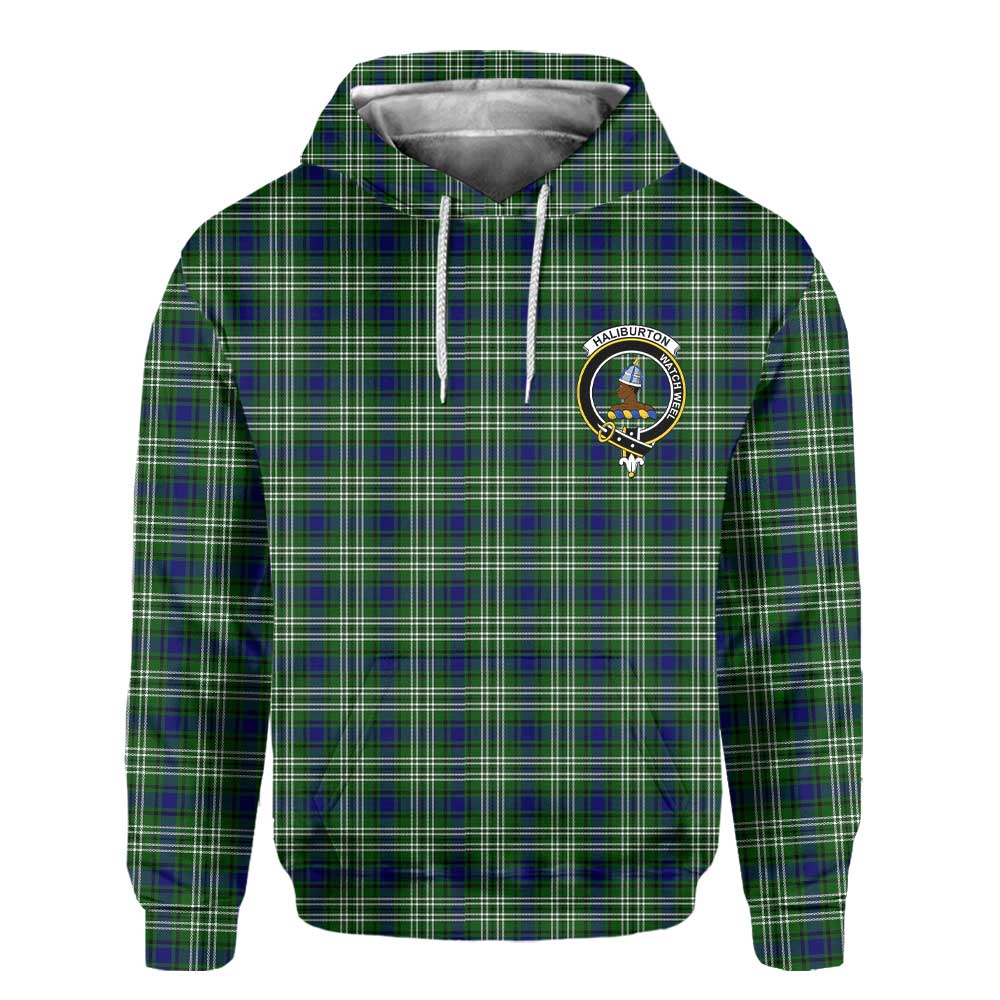 Clan Haliburton Tartan Men Hoodie Crest And Plaid Basic Style