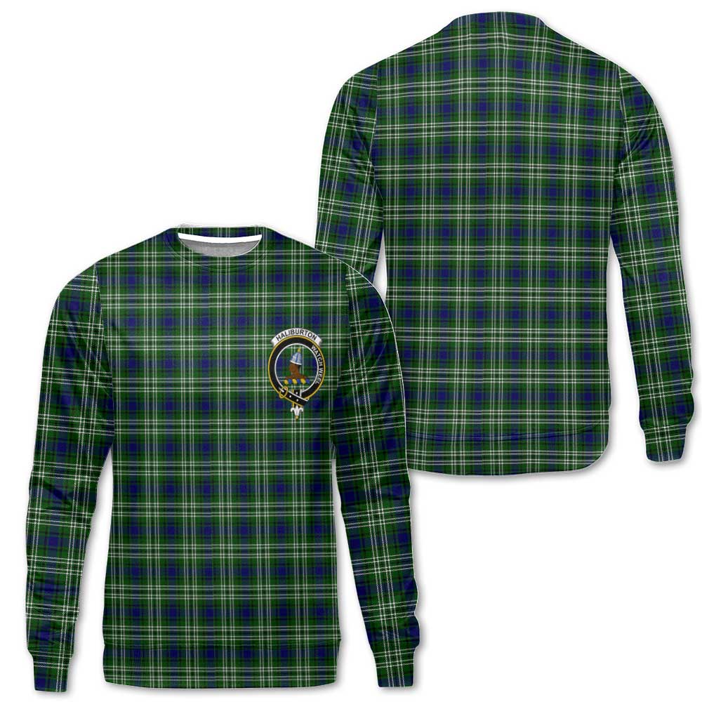 Clan Haliburton Tartan Men Sweatshirt Crest And Plaid Basic Style