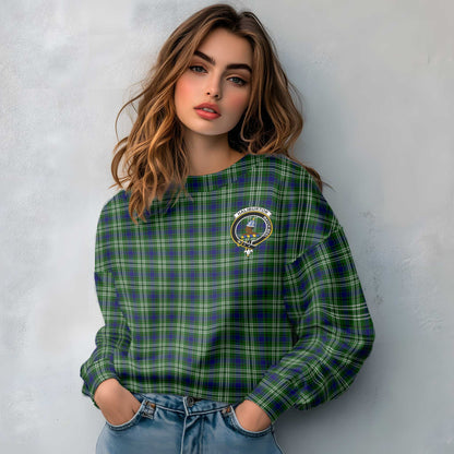 Clan Haliburton Tartan Women Sweatshirt Crest And Plaid Basic Style