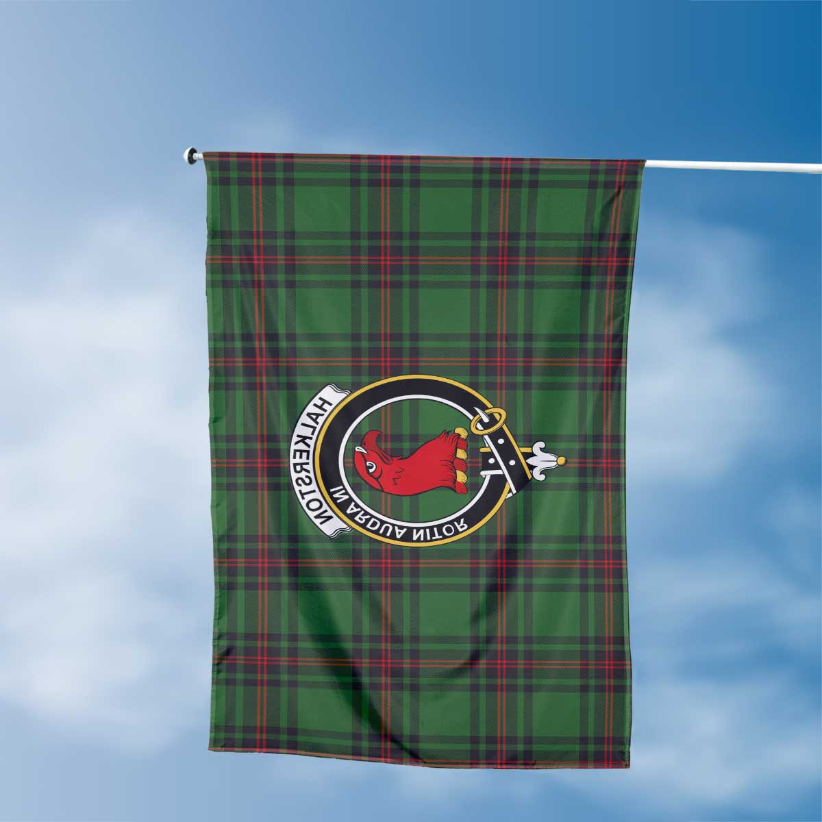 Clan Halkerston Tartan Flag Crest And Plaid Basic Style