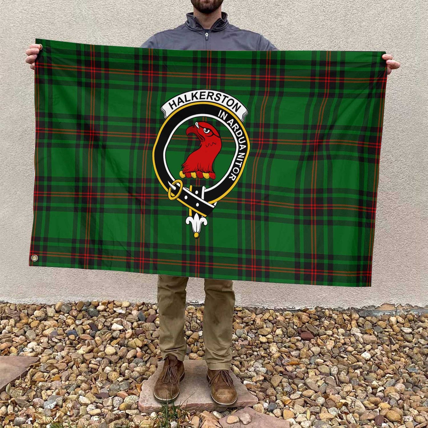 Clan Halkerston Tartan Flag 1 Crest And Plaid Basic Style Tartan House Flag Crest And Plaid Basic Style