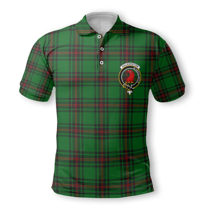 Clan Halkerston Tartan Golf Men Polo Shirt Crest And Plaid Basic Style