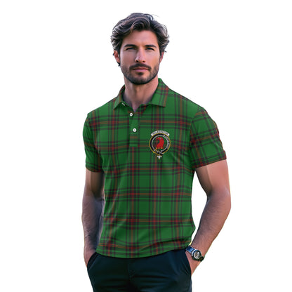 Clan Halkerston Tartan Golf Men Polo Shirt Crest And Plaid Basic Style