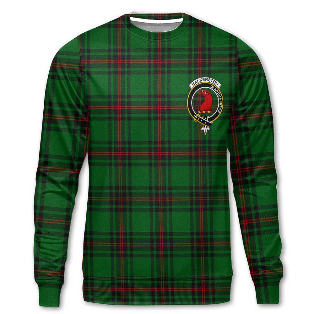 Clan Halkerston Tartan Men Sweatshirt Crest And Plaid Basic Style