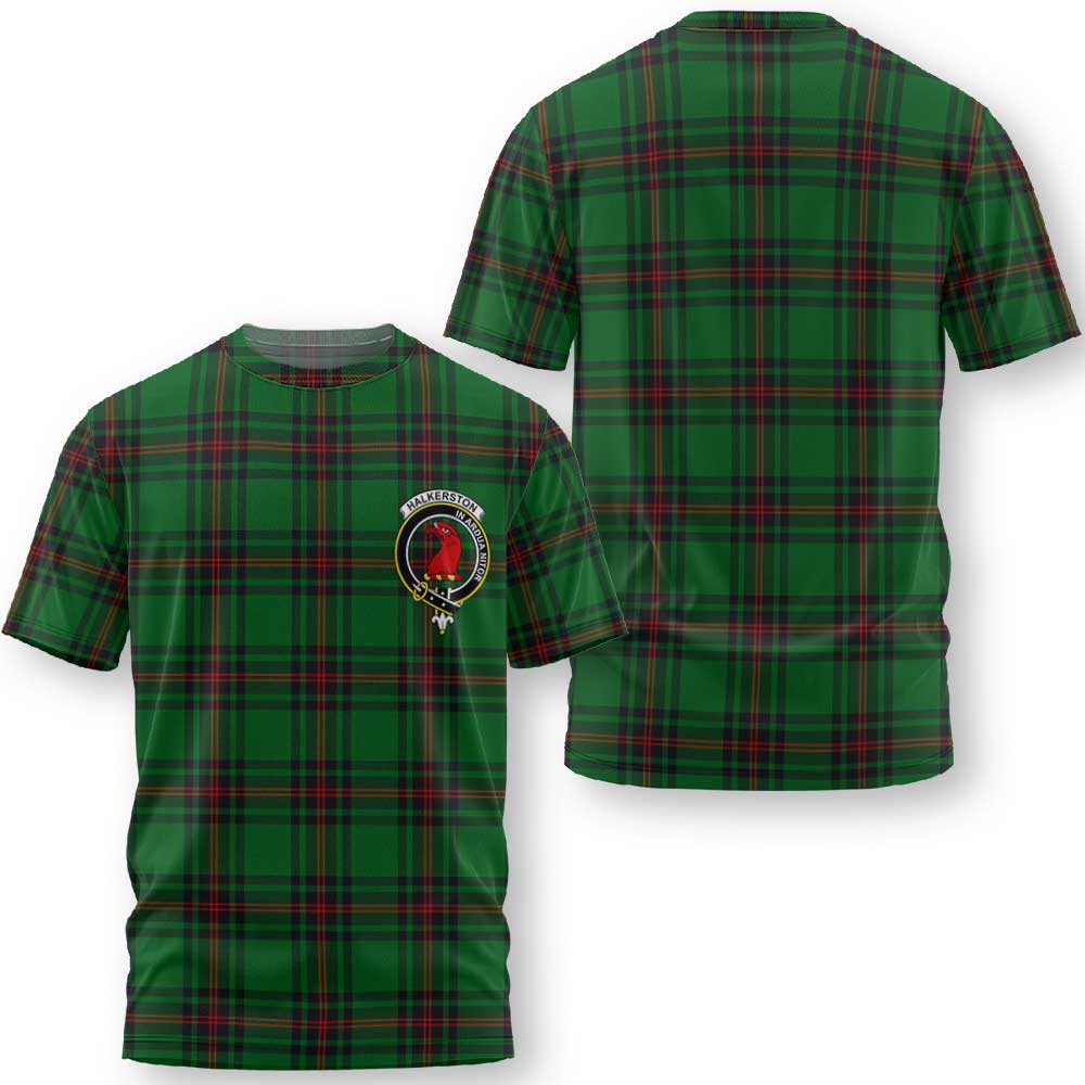 Clan Halkerston Tartan Men T Shirt Crest And Plaid Basic Style