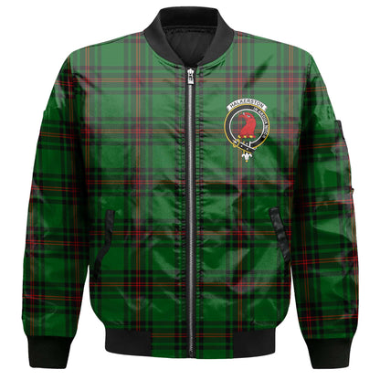 Clan Halkerston Tartan Women Bomber Jacket Crest And Plaid Basic Style