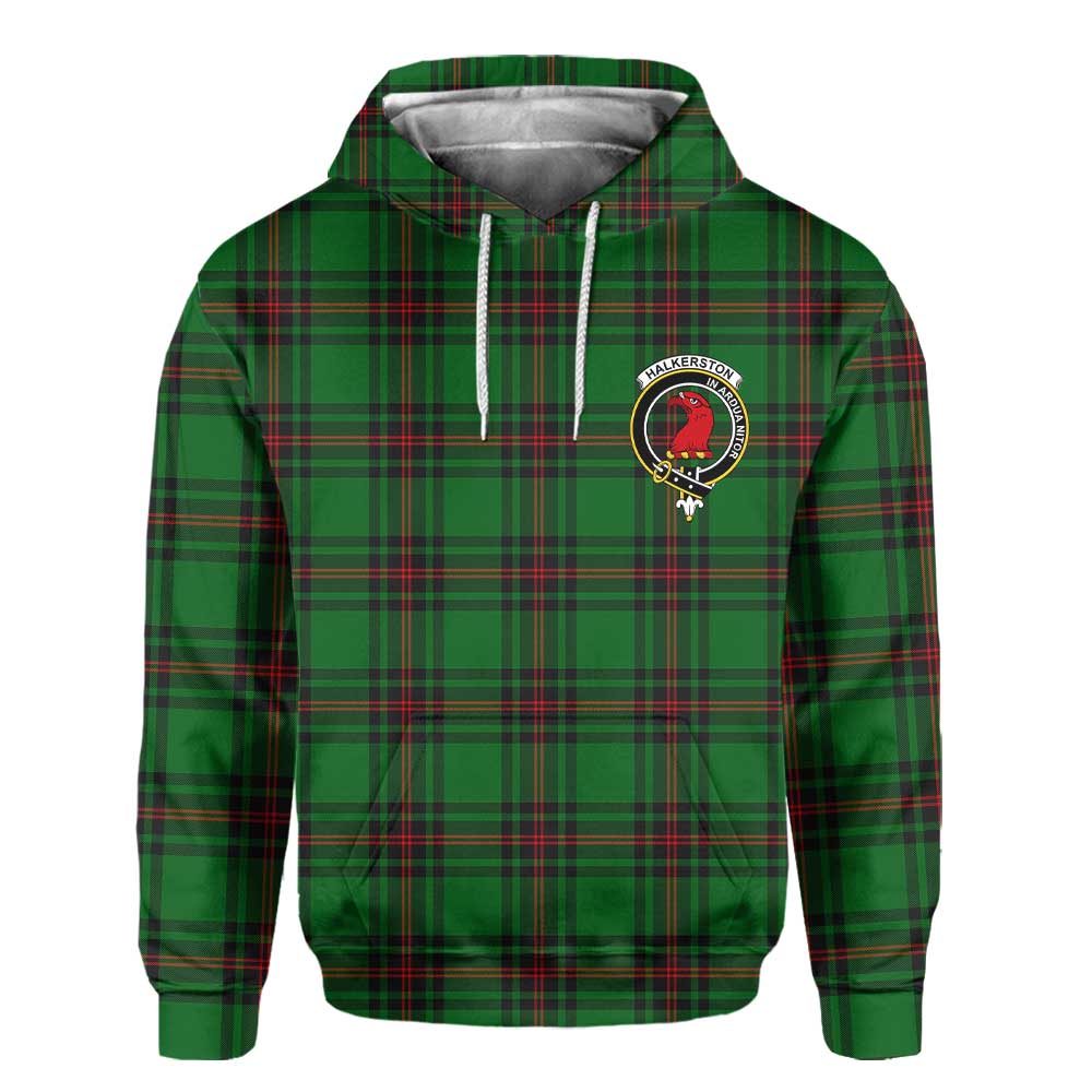 Clan Halkerston Tartan Women Hoodie Crest And Plaid Basic Style