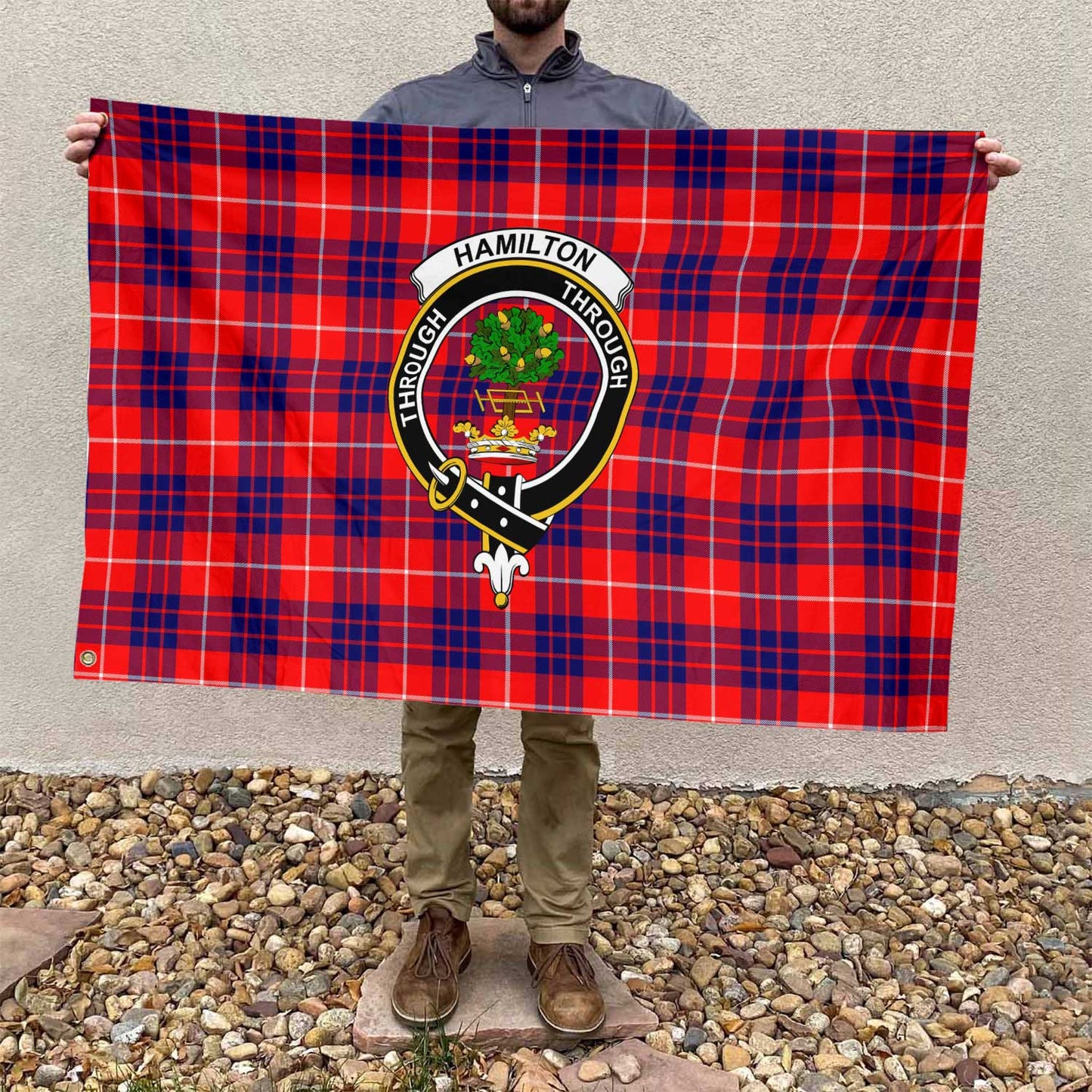 Clan Hamilton Tartan Flag 1 Crest And Plaid Basic Style Tartan House Flag Crest And Plaid Basic Style