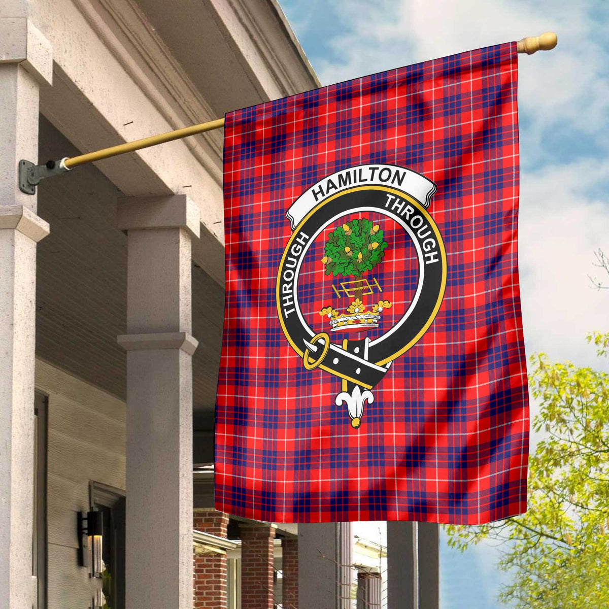 Clan Hamilton Tartan Garden Flag Crest And Plaid Basic Style